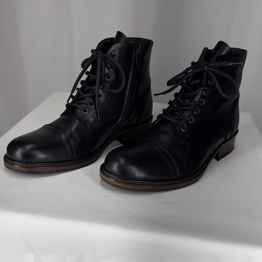 Aldo Men's Black zip Lace Leather Boots NWOT